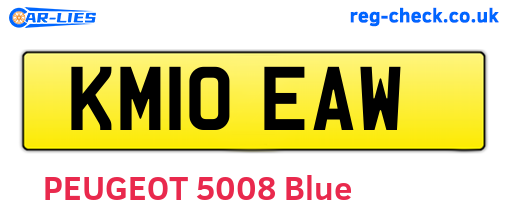 KM10EAW are the vehicle registration plates.