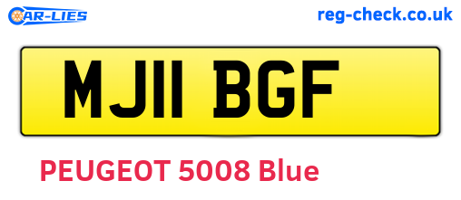 MJ11BGF are the vehicle registration plates.