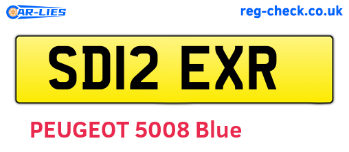 SD12EXR are the vehicle registration plates.