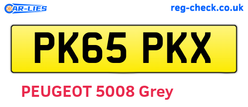 PK65PKX are the vehicle registration plates.