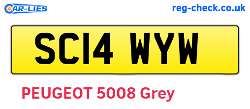 SC14WYW are the vehicle registration plates.