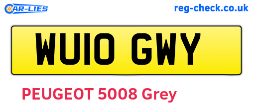 WU10GWY are the vehicle registration plates.