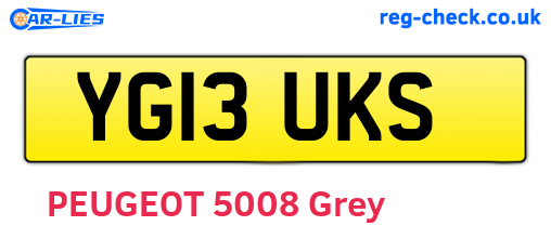YG13UKS are the vehicle registration plates.