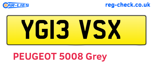 YG13VSX are the vehicle registration plates.