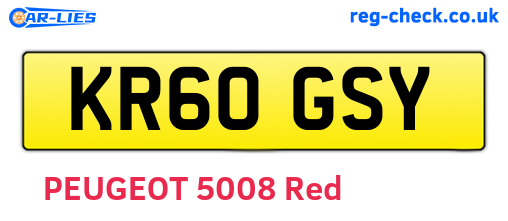 KR60GSY are the vehicle registration plates.