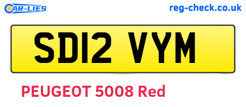 SD12VYM are the vehicle registration plates.