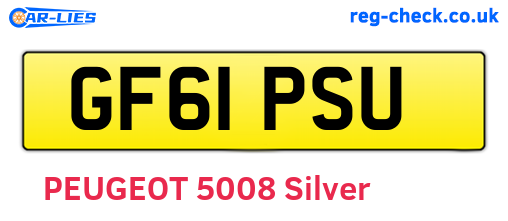 GF61PSU are the vehicle registration plates.