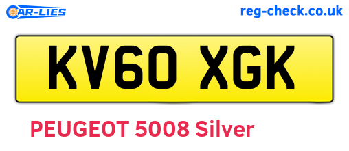 KV60XGK are the vehicle registration plates.