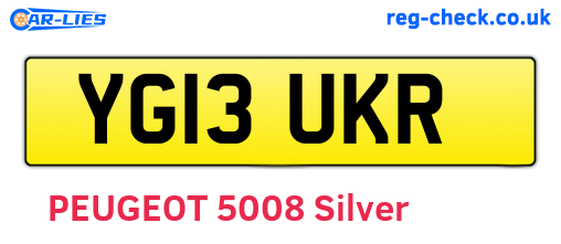 YG13UKR are the vehicle registration plates.
