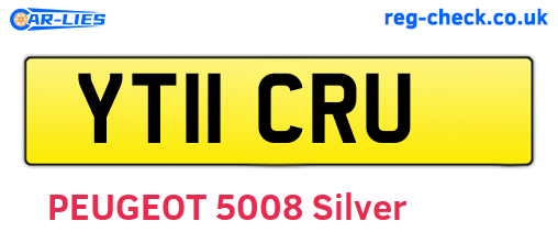 YT11CRU are the vehicle registration plates.