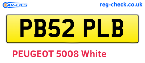PB52PLB are the vehicle registration plates.