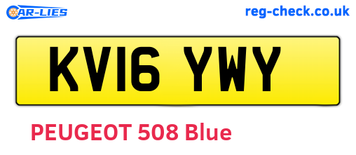 KV16YWY are the vehicle registration plates.