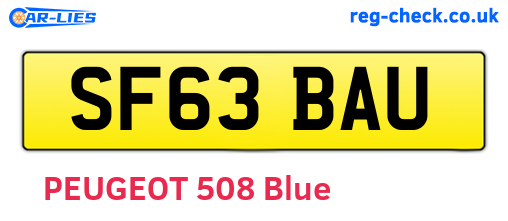 SF63BAU are the vehicle registration plates.