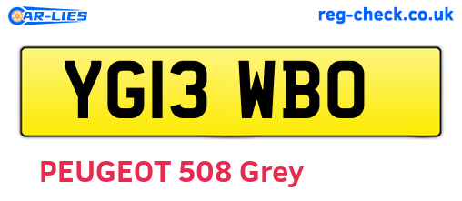 YG13WBO are the vehicle registration plates.