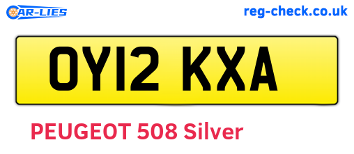 OY12KXA are the vehicle registration plates.