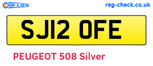 SJ12OFE are the vehicle registration plates.