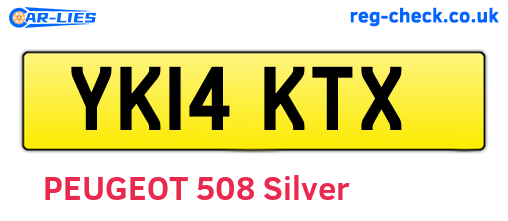 YK14KTX are the vehicle registration plates.