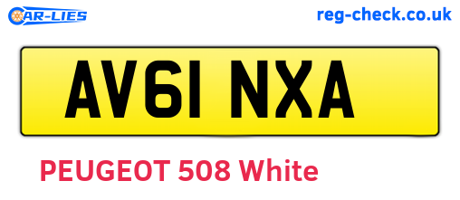 AV61NXA are the vehicle registration plates.