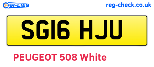 SG16HJU are the vehicle registration plates.