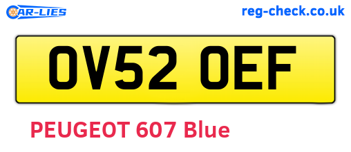 OV52OEF are the vehicle registration plates.
