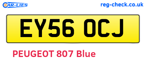 EY56OCJ are the vehicle registration plates.