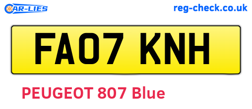 FA07KNH are the vehicle registration plates.