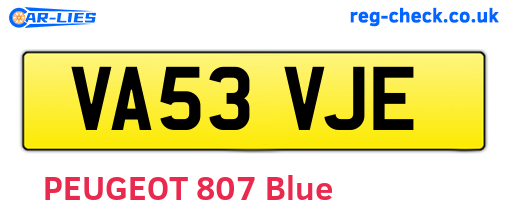 VA53VJE are the vehicle registration plates.