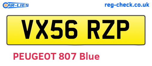 VX56RZP are the vehicle registration plates.