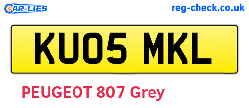 KU05MKL are the vehicle registration plates.