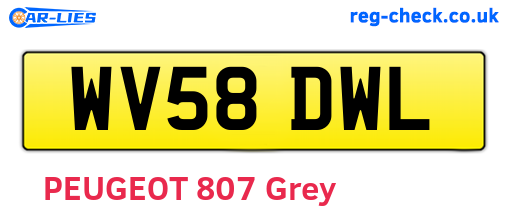 WV58DWL are the vehicle registration plates.