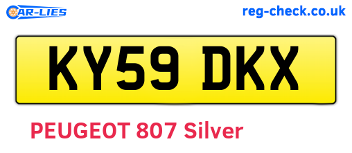 KY59DKX are the vehicle registration plates.