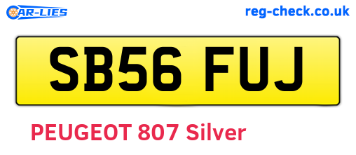 SB56FUJ are the vehicle registration plates.