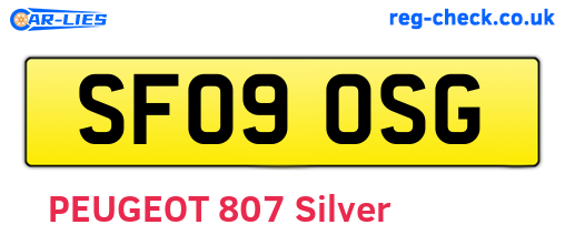 SF09OSG are the vehicle registration plates.