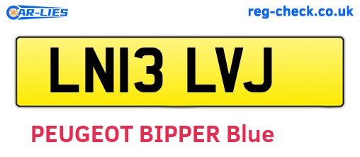 LN13LVJ are the vehicle registration plates.
