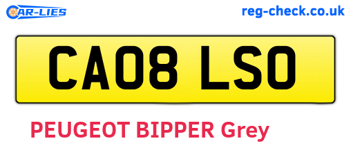 CA08LSO are the vehicle registration plates.