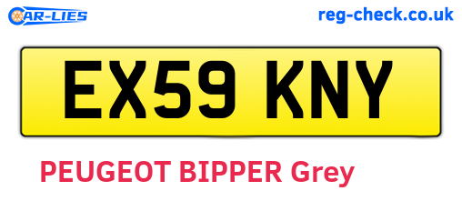 EX59KNY are the vehicle registration plates.