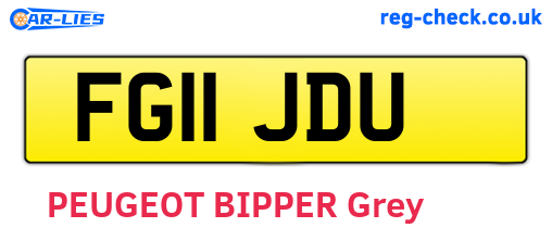 FG11JDU are the vehicle registration plates.