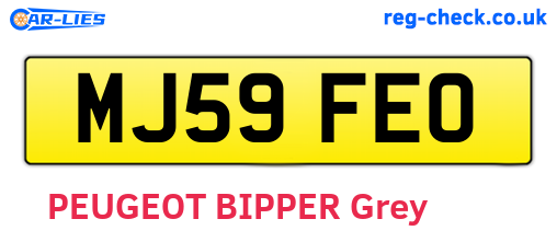 MJ59FEO are the vehicle registration plates.