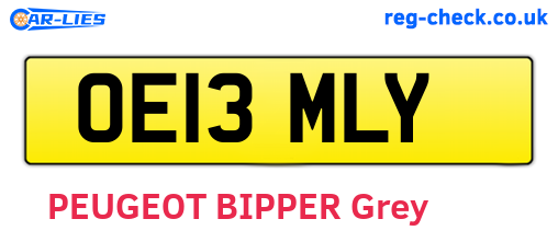 OE13MLY are the vehicle registration plates.