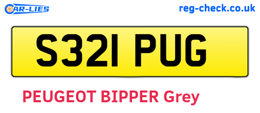 S321PUG are the vehicle registration plates.