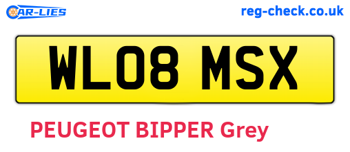 WL08MSX are the vehicle registration plates.