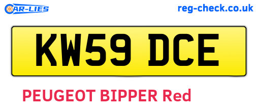 KW59DCE are the vehicle registration plates.
