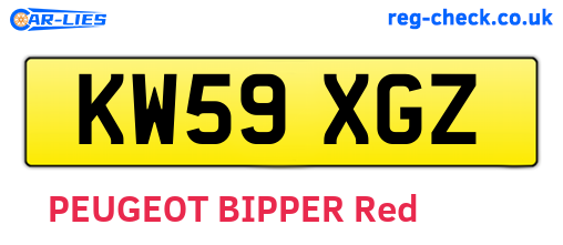 KW59XGZ are the vehicle registration plates.