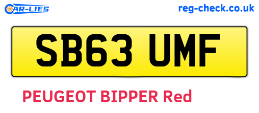 SB63UMF are the vehicle registration plates.