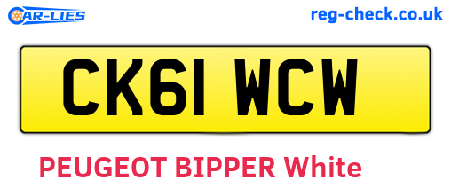 CK61WCW are the vehicle registration plates.