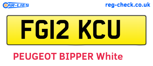 FG12KCU are the vehicle registration plates.