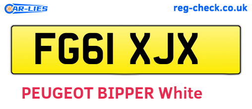 FG61XJX are the vehicle registration plates.