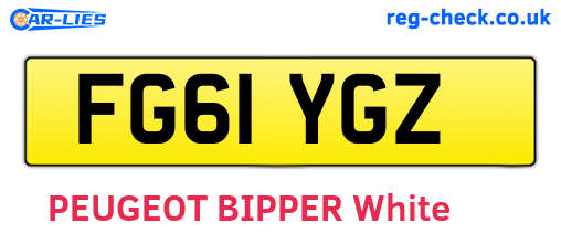 FG61YGZ are the vehicle registration plates.