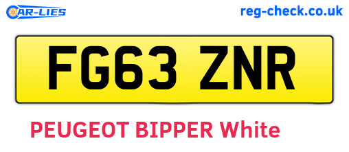 FG63ZNR are the vehicle registration plates.
