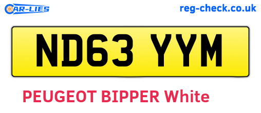 ND63YYM are the vehicle registration plates.